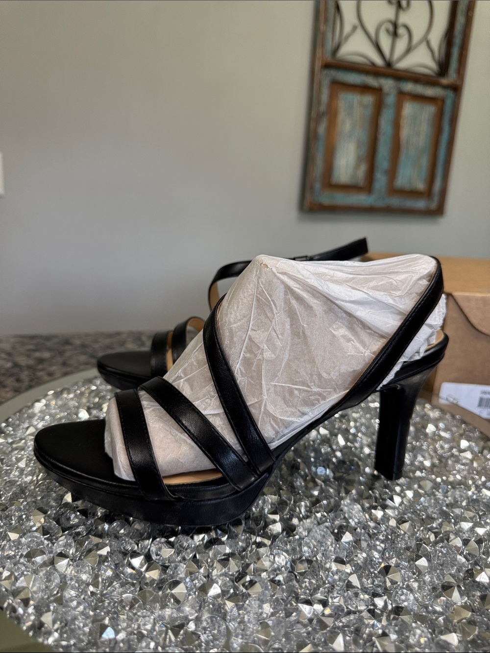 Naturalizer Brenta Black Strappy High Heel Sandals NEW 7.5 - Picture 7 of 16